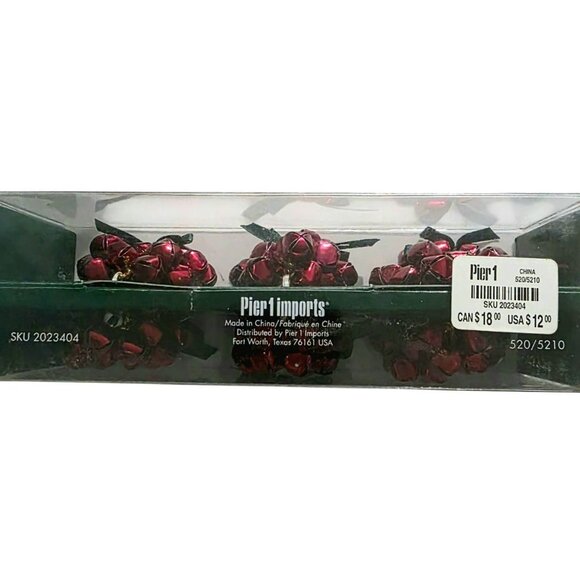 New Pier 1 Imports Jingle Bell Napkin Rings Holders Red Christmas Holiday Set 6 - Picture 6 of 7